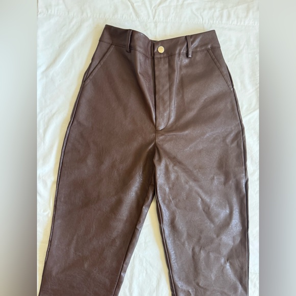 Nastygal Brown Leather Pants - Picture 4 of 5